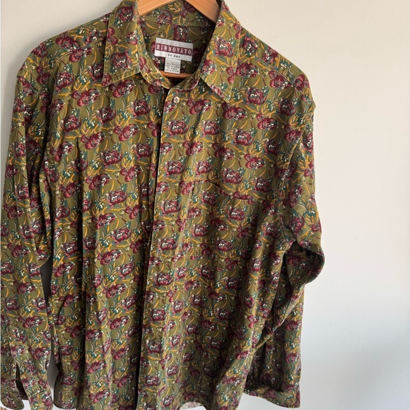 Vintage NAK Green and Purple Patterned Button-Down Shirt - Picture 4 of 7